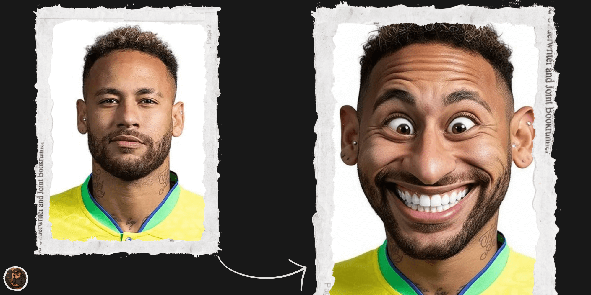 Antes e depois: Caricatura criada com IA