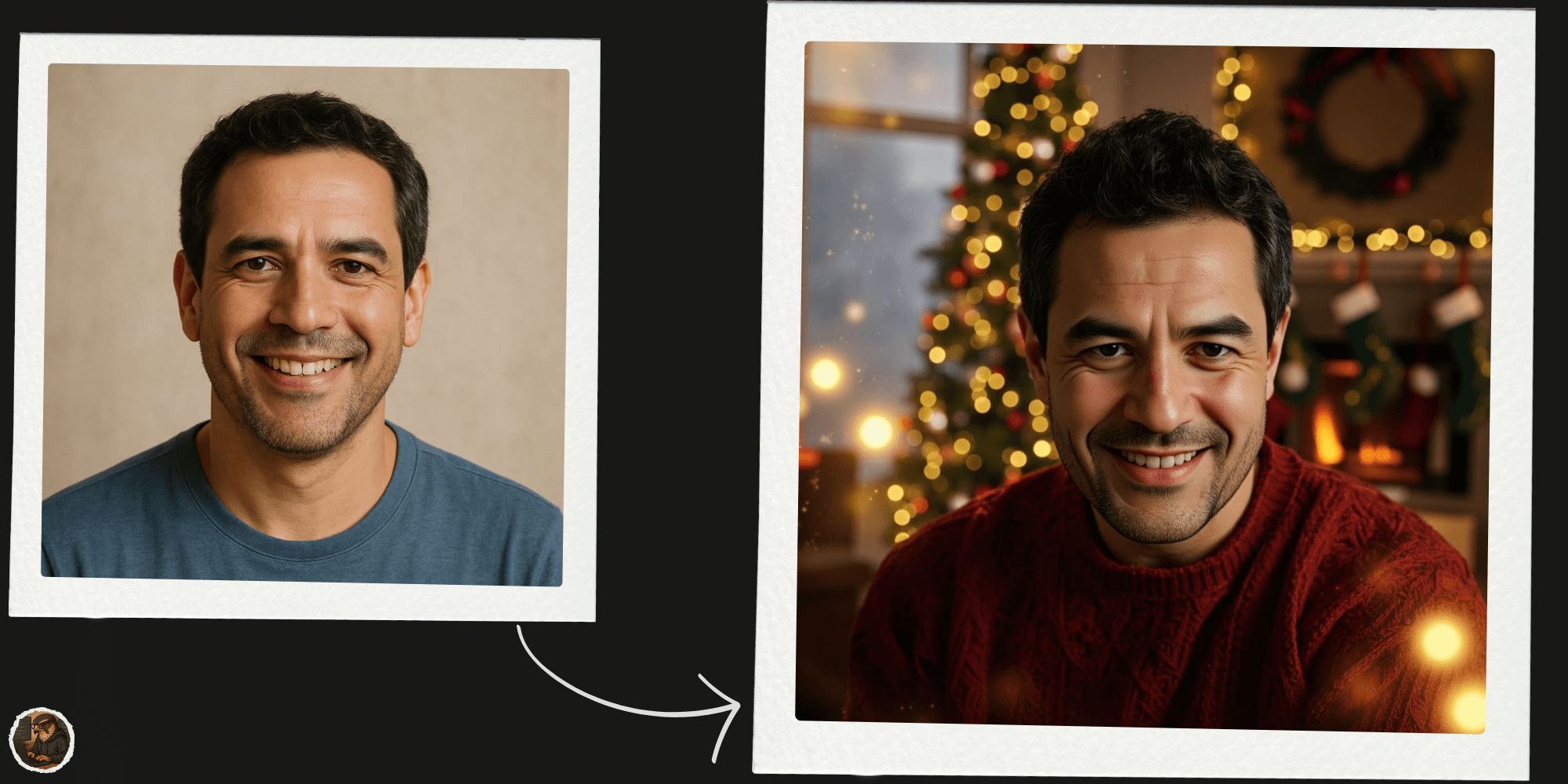 Foto natalina criada com inteligência artificial